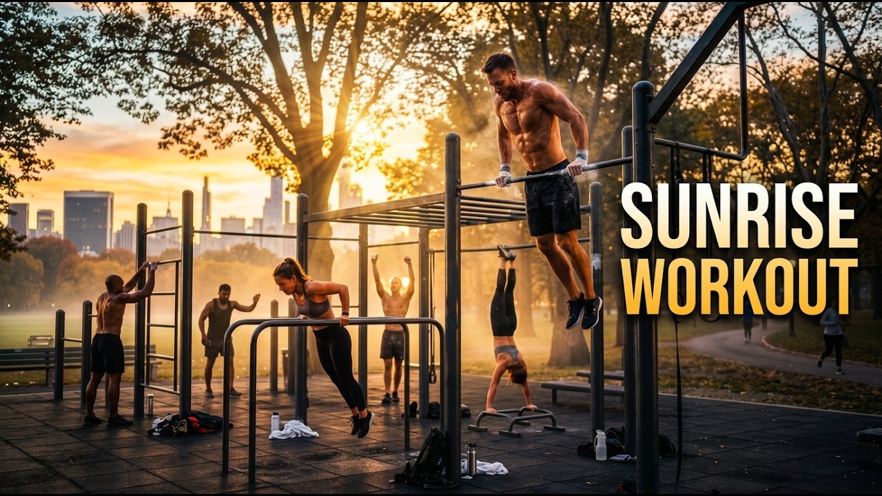 30 Min Sunrise Workout | Outdoor Park Gym Training