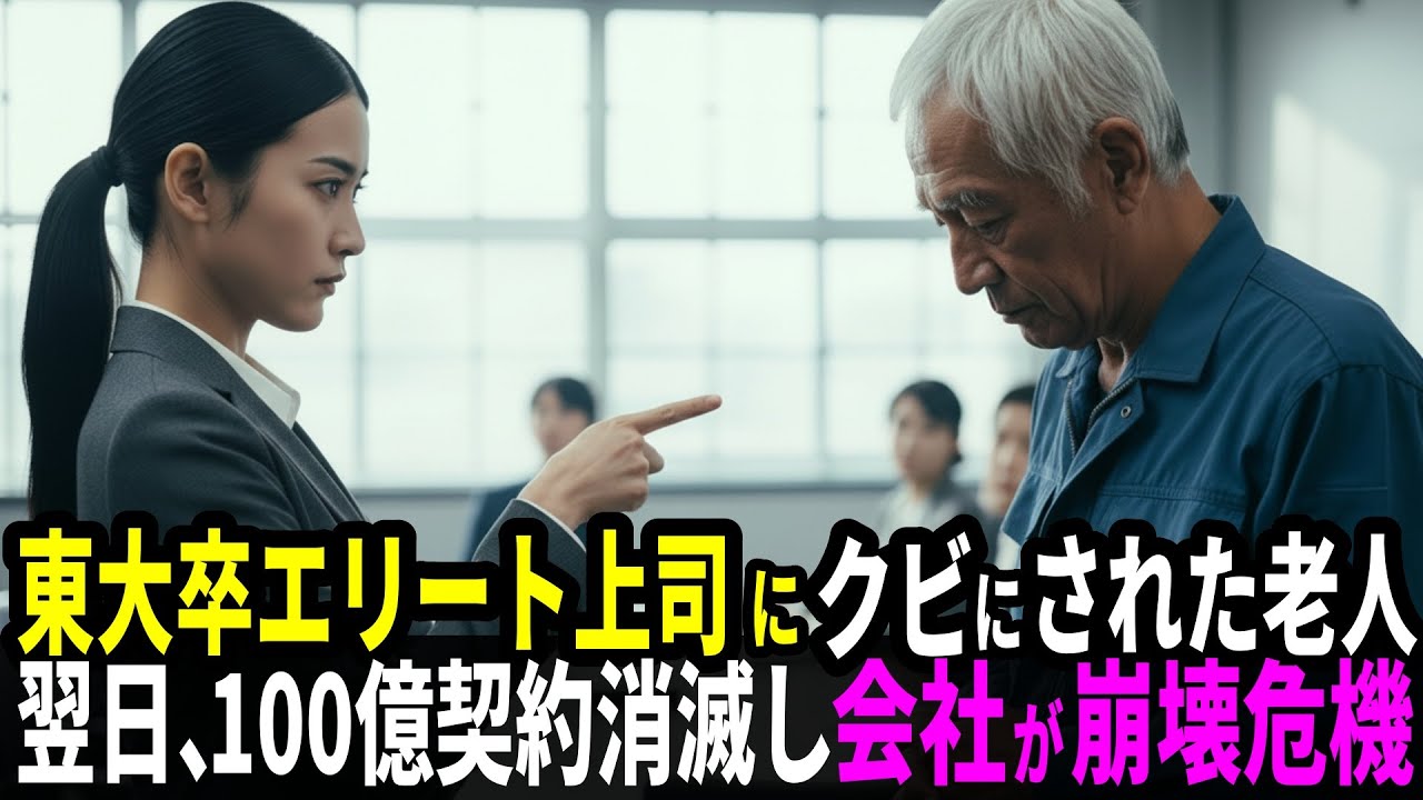東大卒エリート上司にクビにされた中卒のおじいさん、翌日、100億契約が消滅し倒産危機に