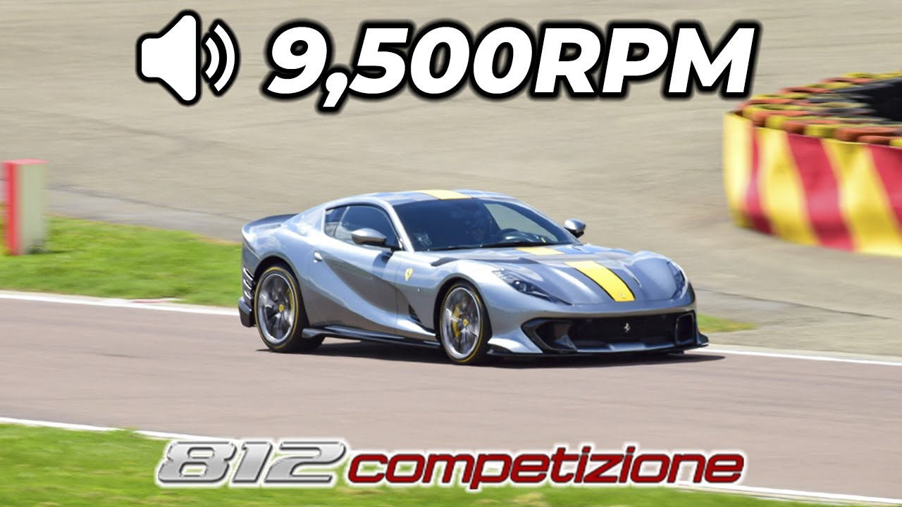 FERRARI 812 COMPETIZIONE SCREAMING AT 9,500RPM - FLATOUT LAPS & POWERSLIDE