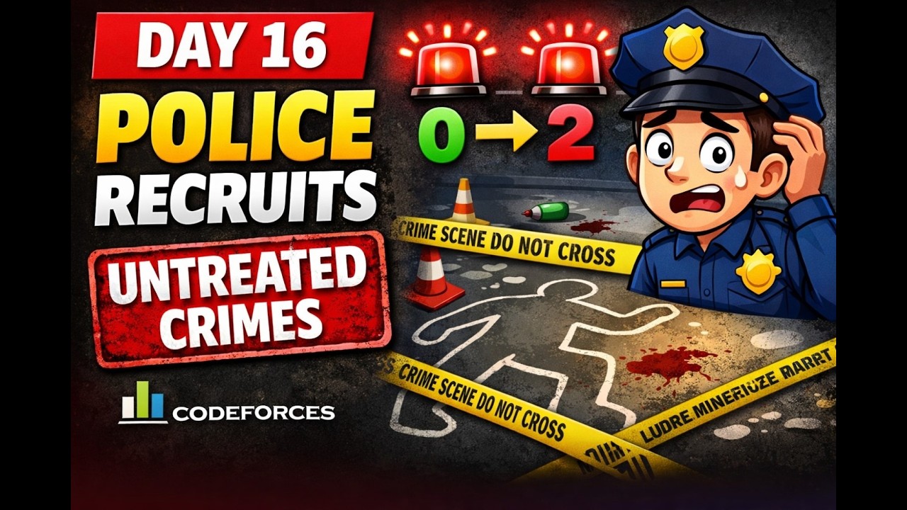 Codeforces Police Recruits Explained | Untreated Crimes Logic | Day 16 | Beginner → Grandmaster🚀