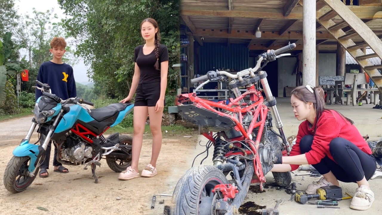 Perfect restoration of the Benelli TNT 150 motorcycle helps the young racer...