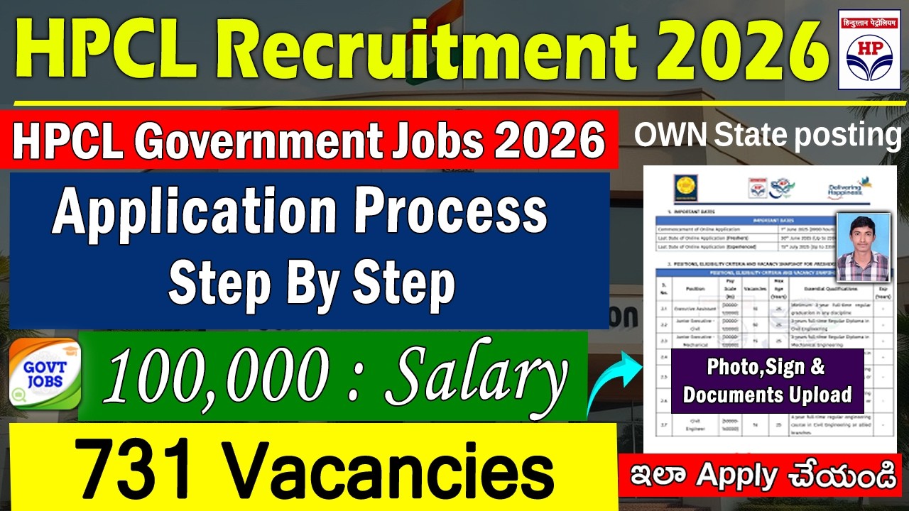 HPCL Recruitment 2026 Application Process Telugu | HPCL Officer & Executive Jobs How To Apply