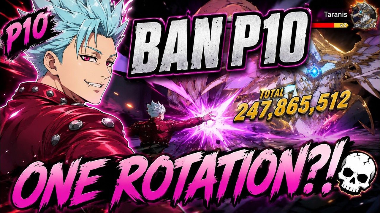 Ban P10 ONE-ROTATION Taranis Raid Clear | 7DS Origin