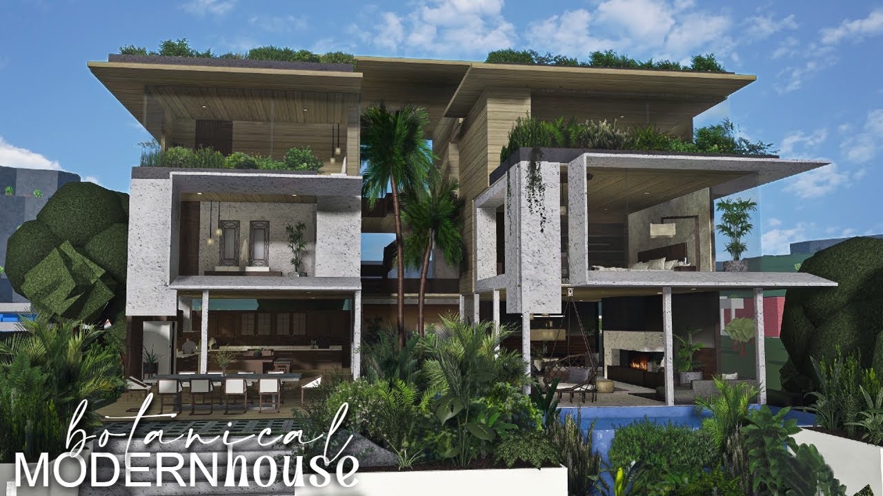 bloxburg: Botanical Modern Mansion | NO Large Plot | Roblox bloxburg
