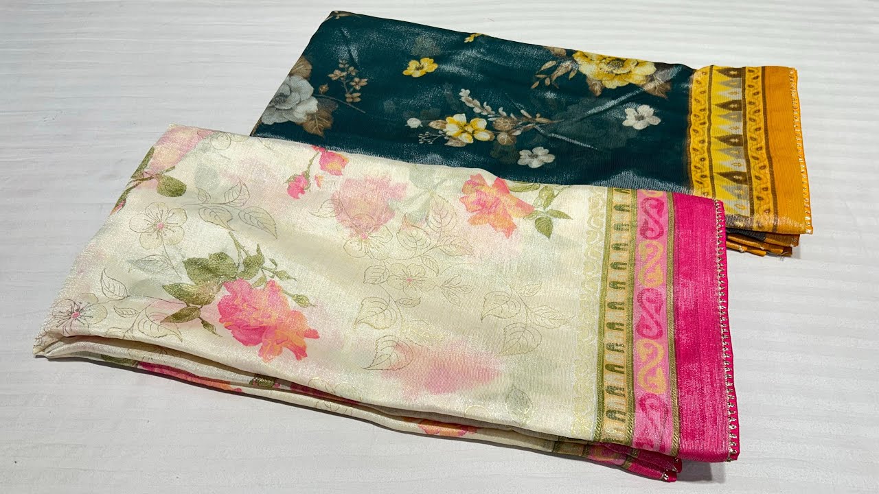 Ambica Brand Chiffon Brasso Exclusive Sarees Collection | Floral Print Sarees | Wholesale Price 