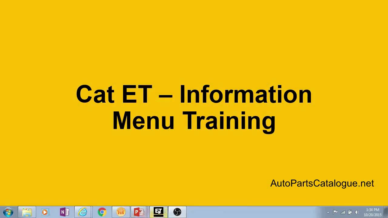Cat ET Quick Training  Information Menu
