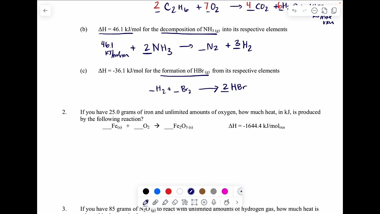 Honors Chemistry Notes 9.5- Enthalpy Stoichiometry 
