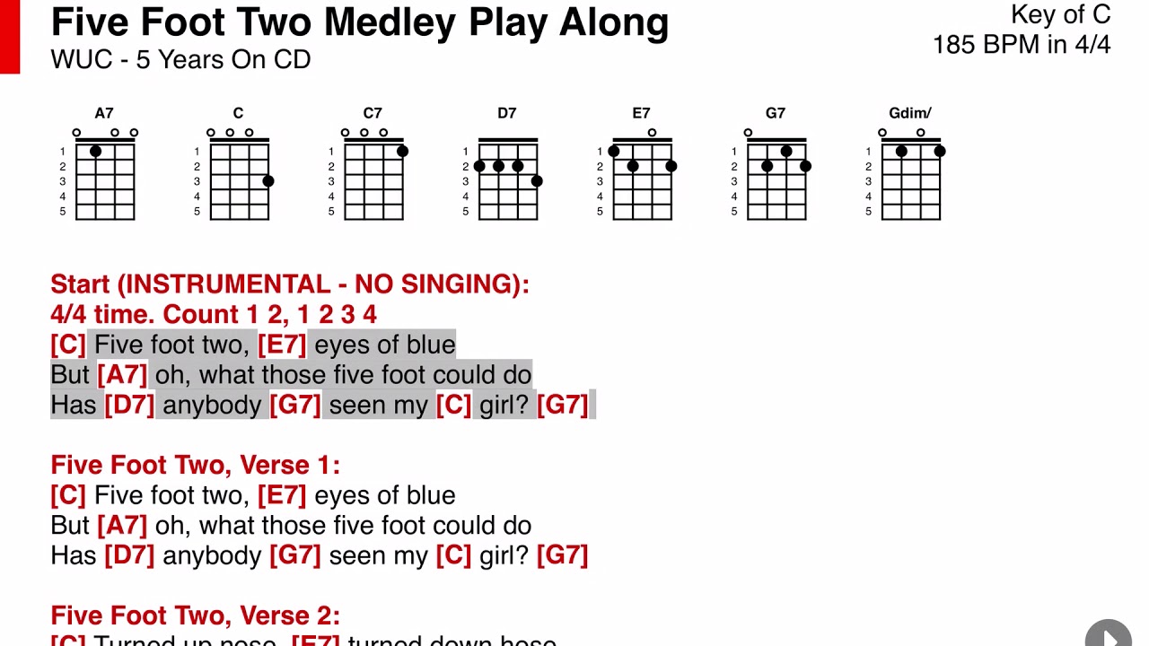 Five Foot Two Medley - WUC Five Years On - ONSONG