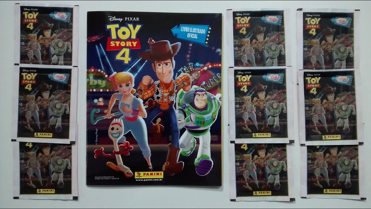 Álbum  Toy Story 4 Colando mais figurinhas parte 2