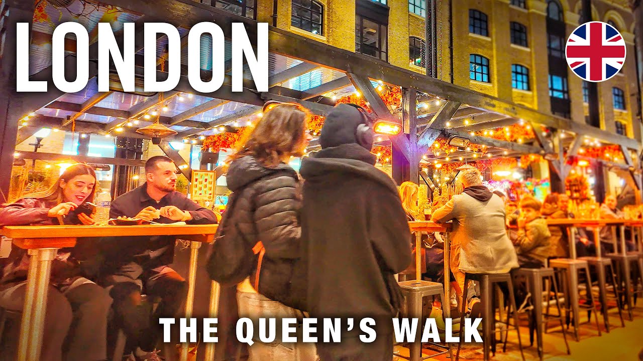 London Riverside Walking Tour 4K 🇬🇧 Night Walk to Southwark Cathedral