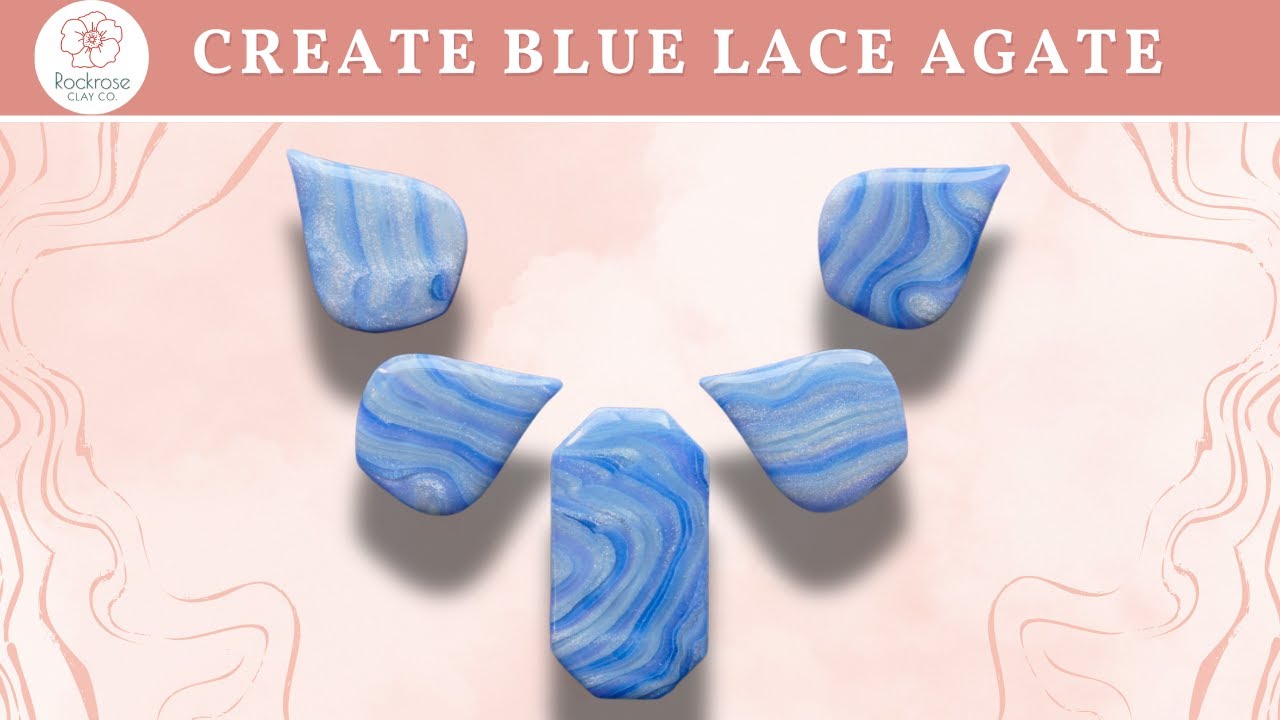 DIY Blue Lace Agate with Polymer Clay | Realistic Gemstone Jewelry Tutorial for Beginners
