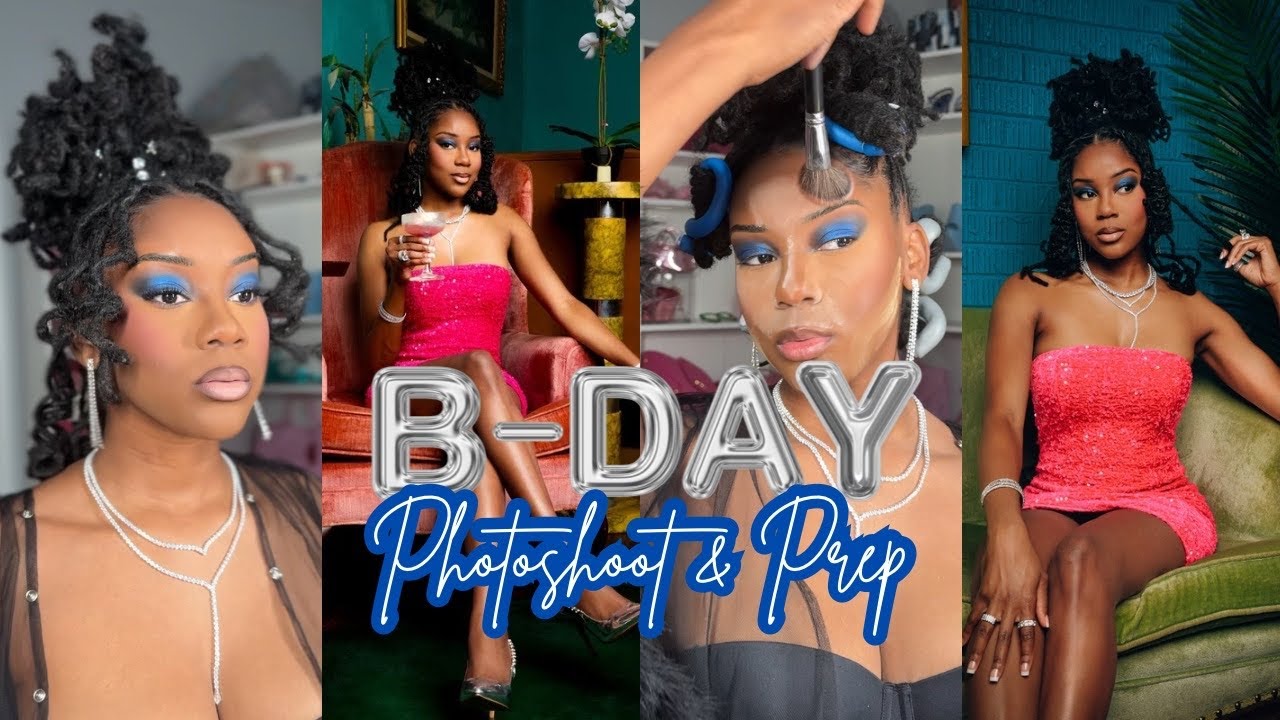 Birthday Photoshoot & Prep Vlog | I did my Hair, Nails, & Makeup at home | Labubu & SheIn Haul