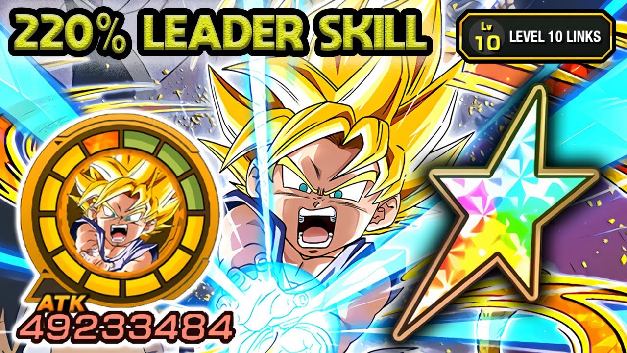 220% LEADER SKILL! 100% PHY SSJ GT GOKU LEVEL 10 LINKS! Dragon Ball Z Dokkan Battle
