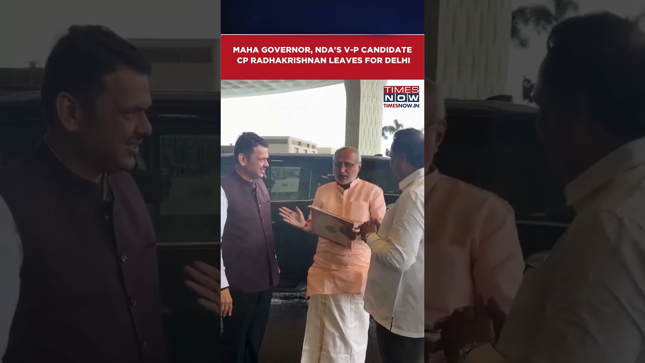 Maharashtra Governor, NDA's Vice President Candidate CP Radhakrishnan, Leaves For Delhi #shorts
