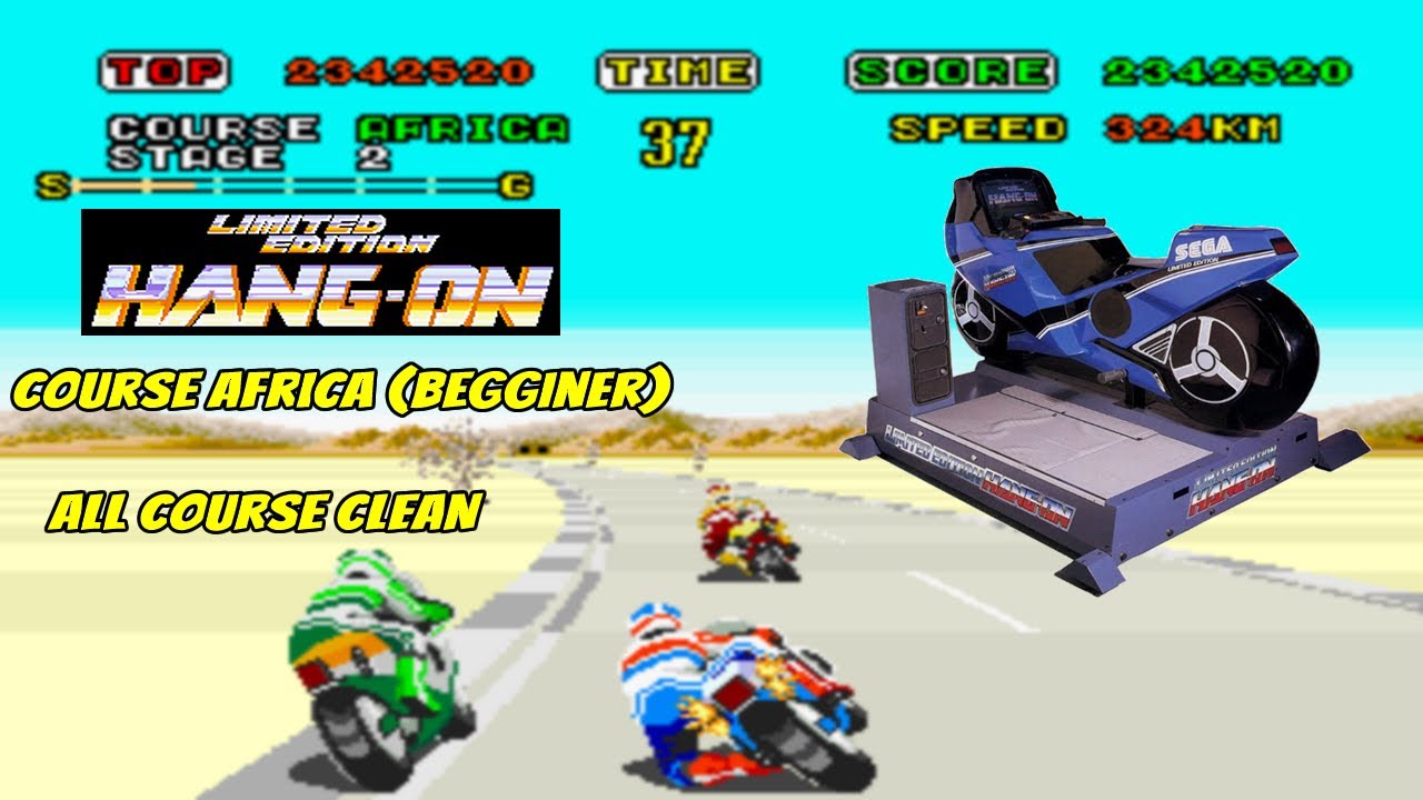 Limited Edition Hang-On  - Arcade -  Couse Africa - All Clean Course