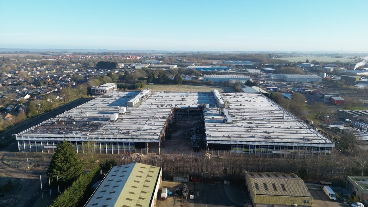Delphi factory formerly (Lucas Cav) demolition in sudbury suffolk