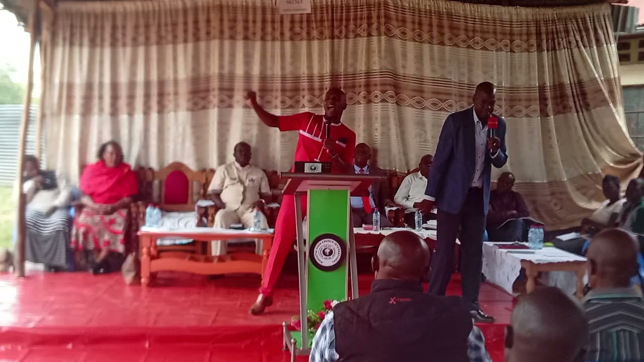 Ev.Kevin preaching at manyatta vosh church in Kisumu town