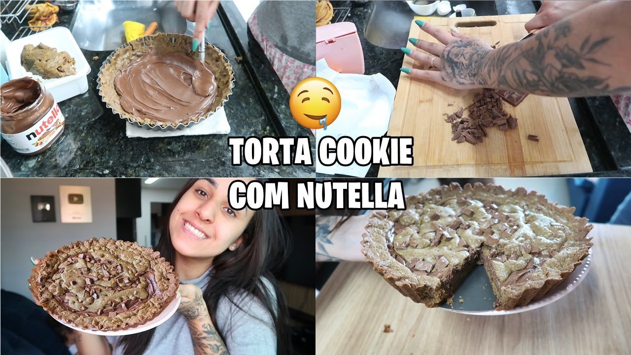 MARI NA COZINHA | RECEITA TORTA COOKIE COM NUTELLA