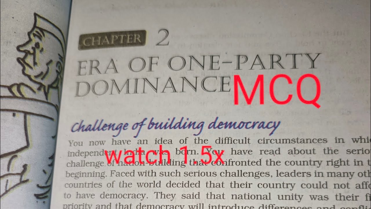 Era Of One Party Dominance #class12 #politicalscience #cbse #mcq