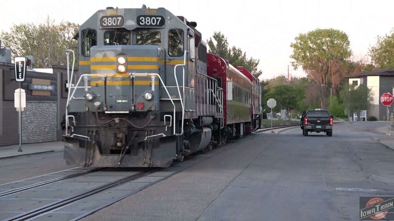 Super rare Iowa Northern passenger train in downtown Cedar Falls, Ia.