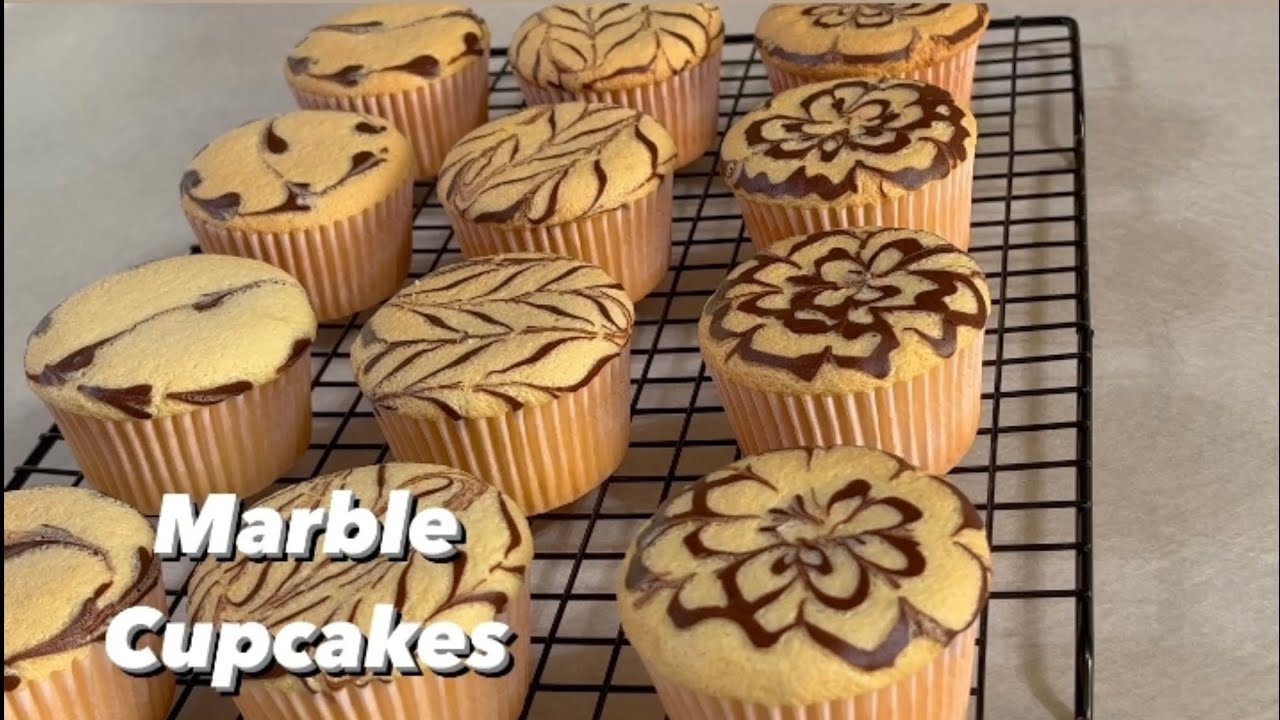 How To Make Easy and Delicious Marble Cupcakes (Bánh Bông Lan Dễ Làm Thơm Ngon)