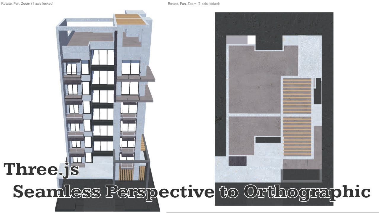 Three.js - Perspective CameraとOrthographic Cameraのシームレスな切り替え