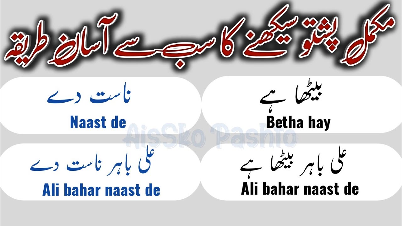 #47 Learn Pashto | Learn Pashto Language For Beginners | Pashto Speaking | Easy Pashto Learning