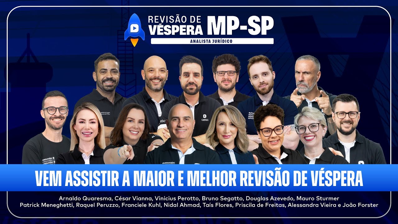 RV MP-SP Analista | AULÃO PRÉ-PROVA COM ESPECIALISTAS | Ceisc Concursos