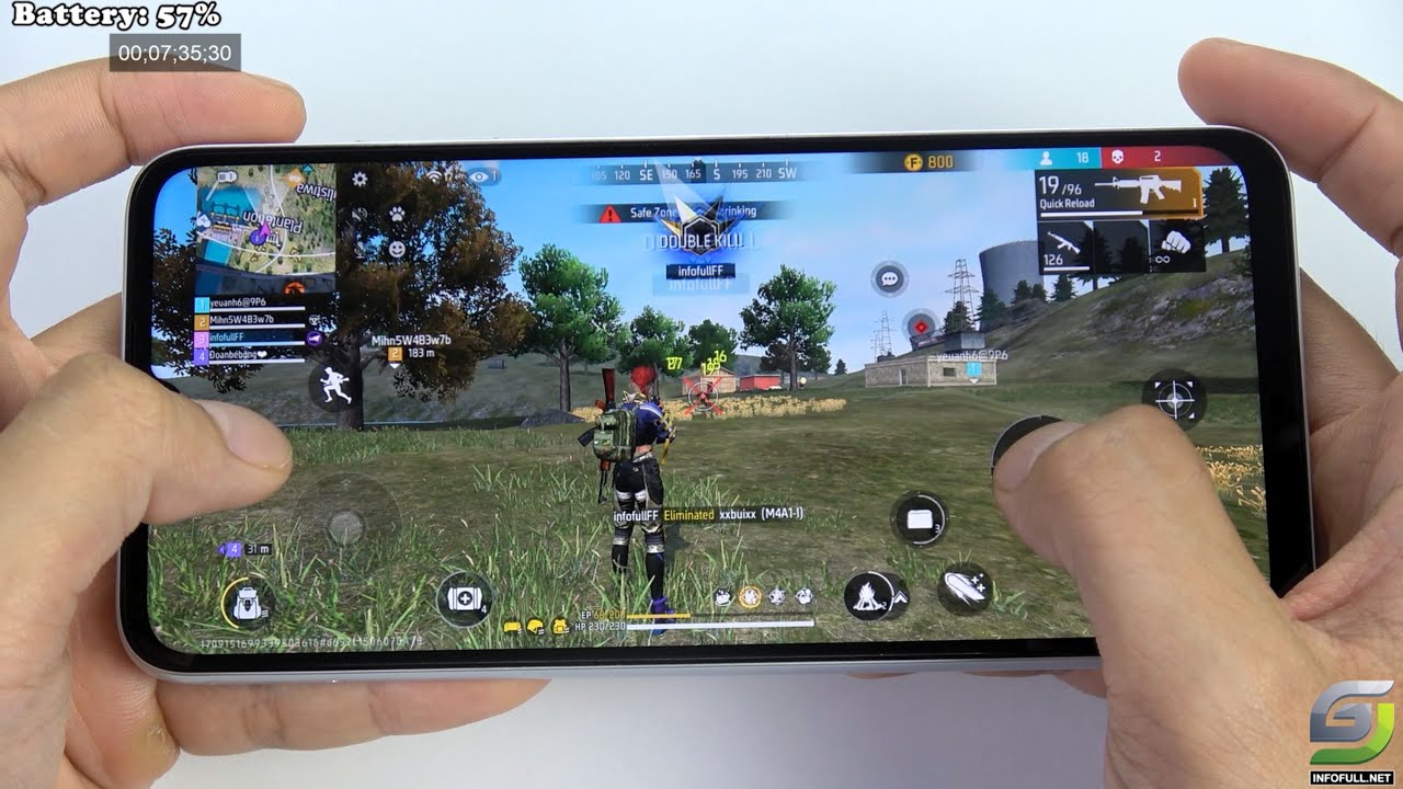 Samsung A05s test game Free Fire Mobile