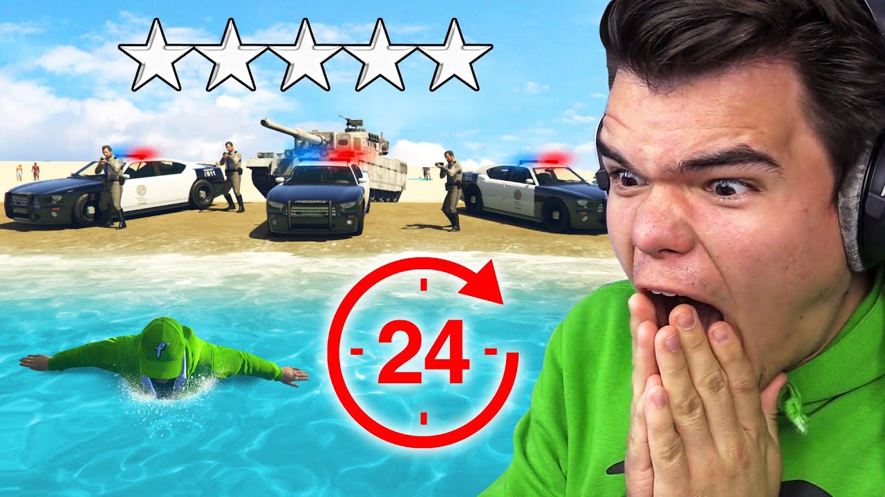 Выжить в условиях 5-звездочного розыска в течение 24 часов в GTA 5!