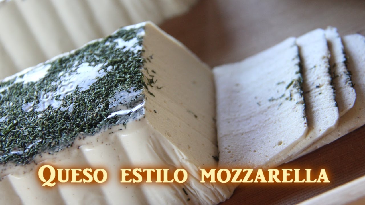 Queso vegetariano blanco estilo mozzarella