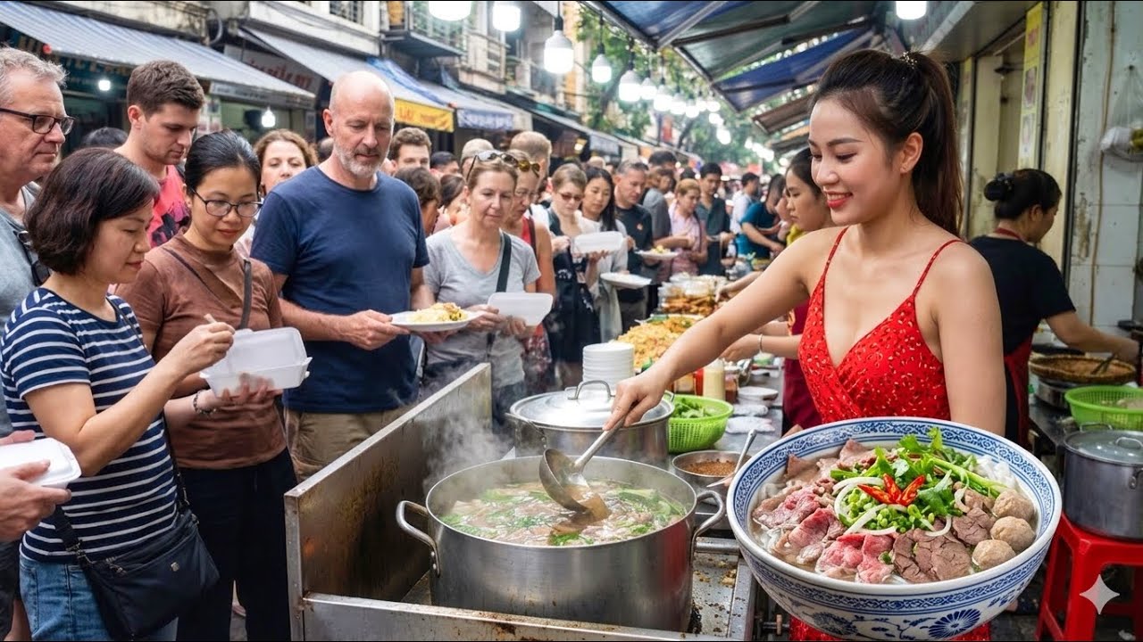 Hanoi Food Paradise! 4AM Breakfast Crowds Line Up for This Famous Street Food