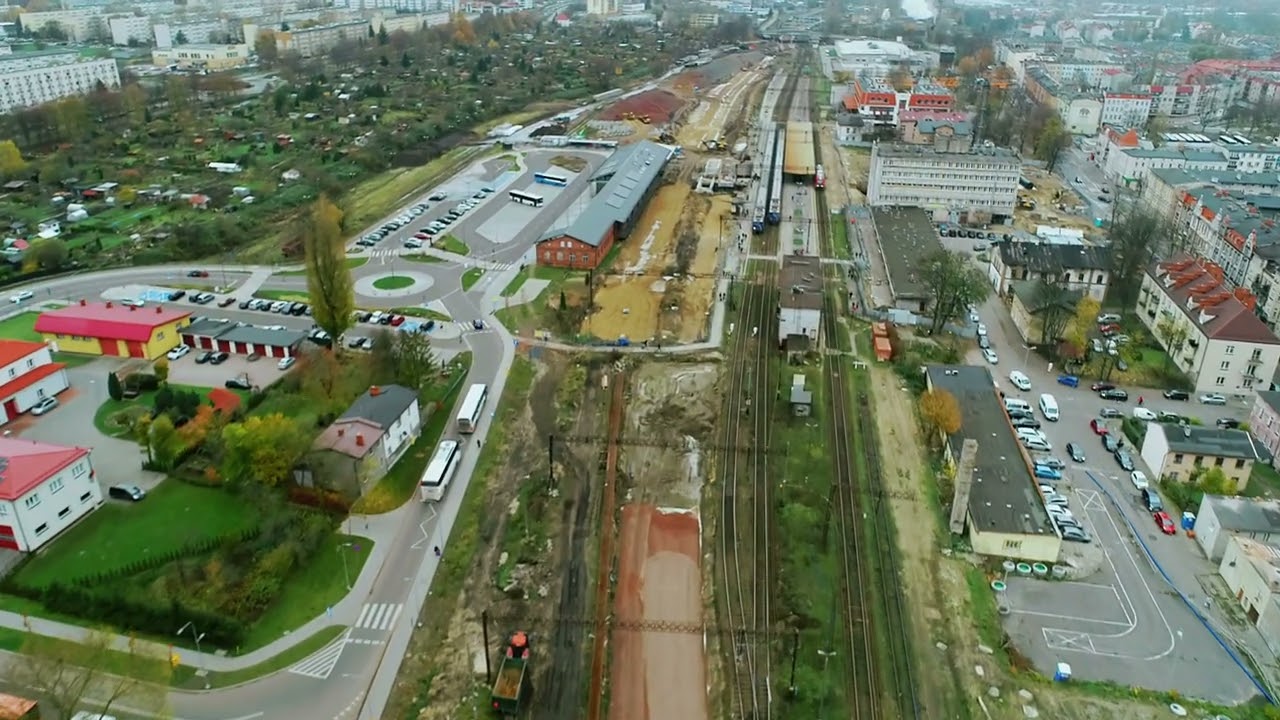 🏗️🦺Prace na linii kolejowej nr 202 na odcinku Gdynia Chylonia-Słupsk🚅🏫Stacja Słupsk.🛤️