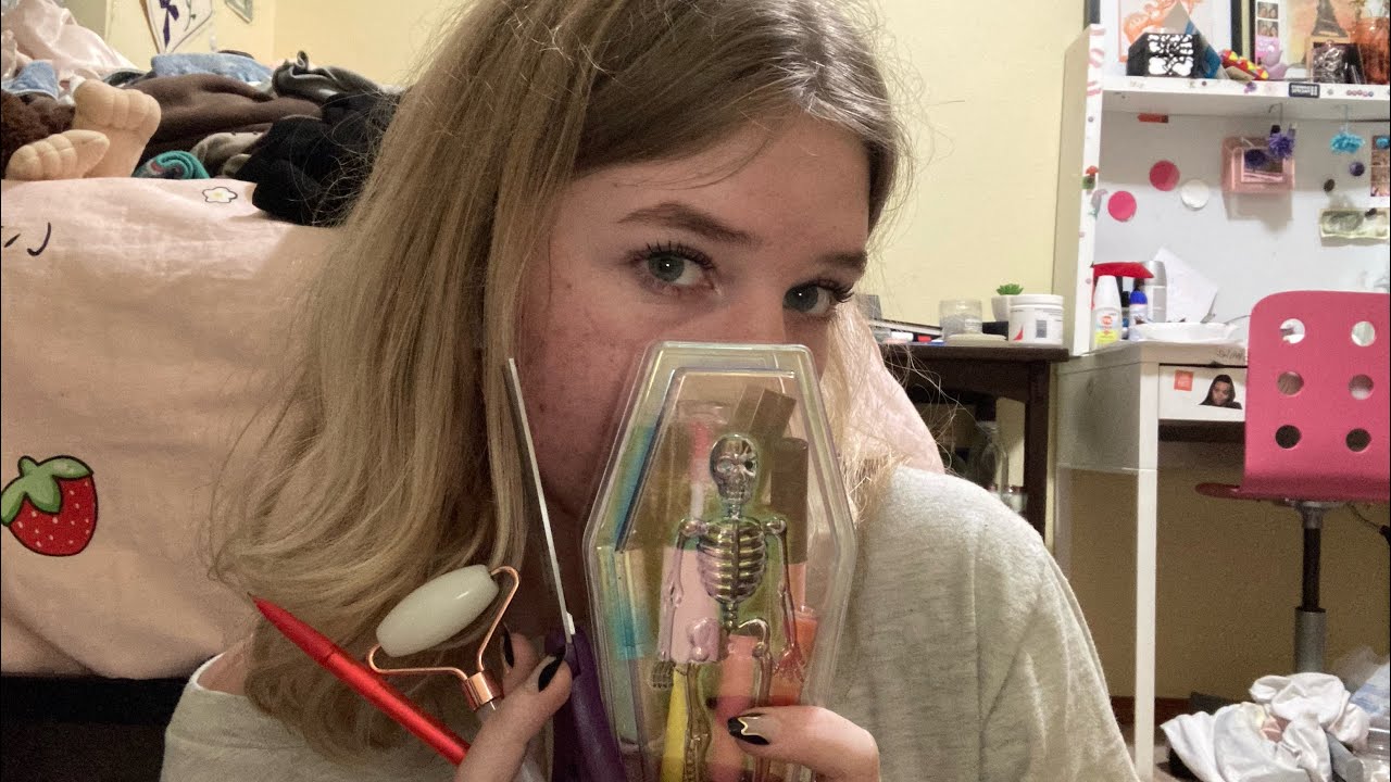 ASMR|| girl in the back of class gives you chaotic personal attention (low-key flirts with you)