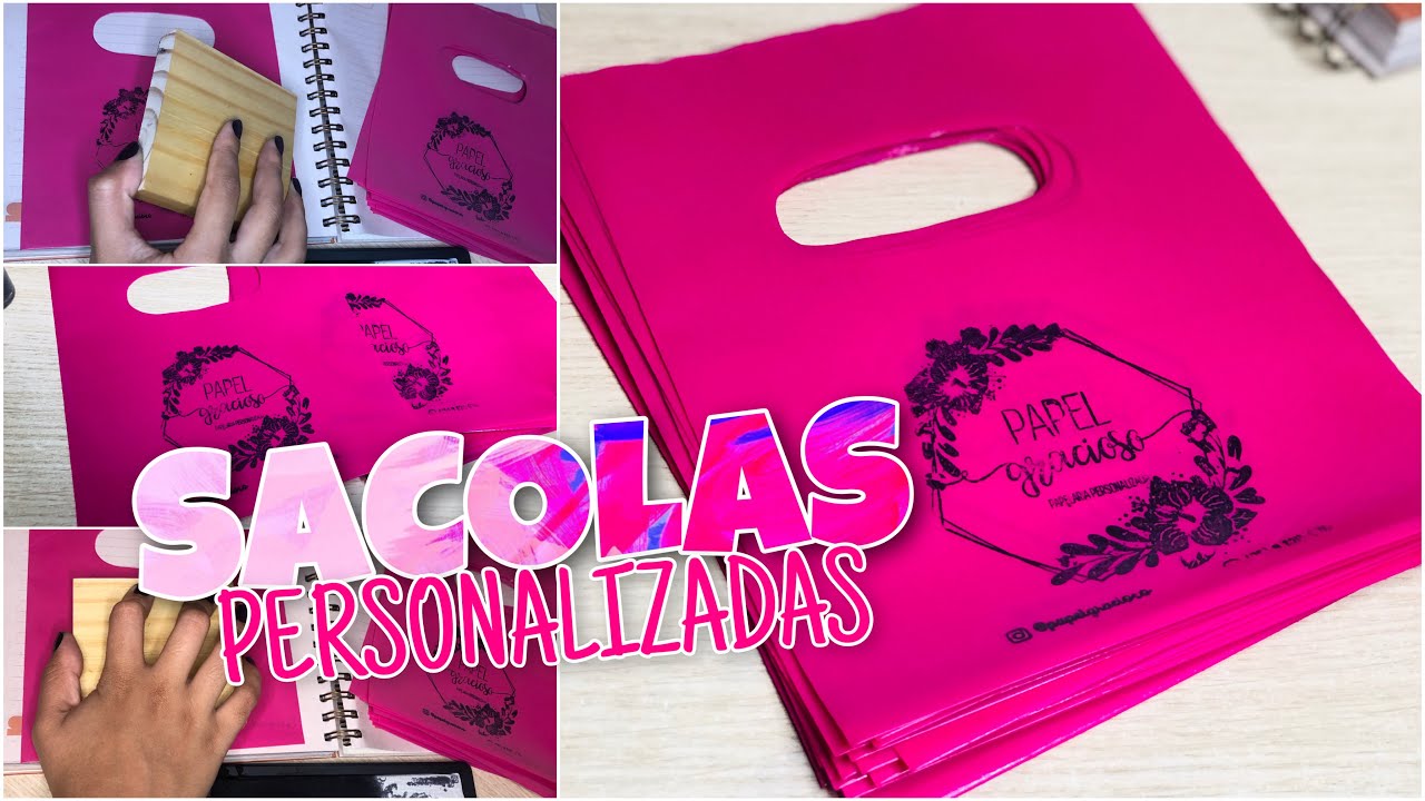PERSONALIZANDO SACOLAS EM CASA- Como fazer sacolas de plástico personalizadas com a logo para lojas
