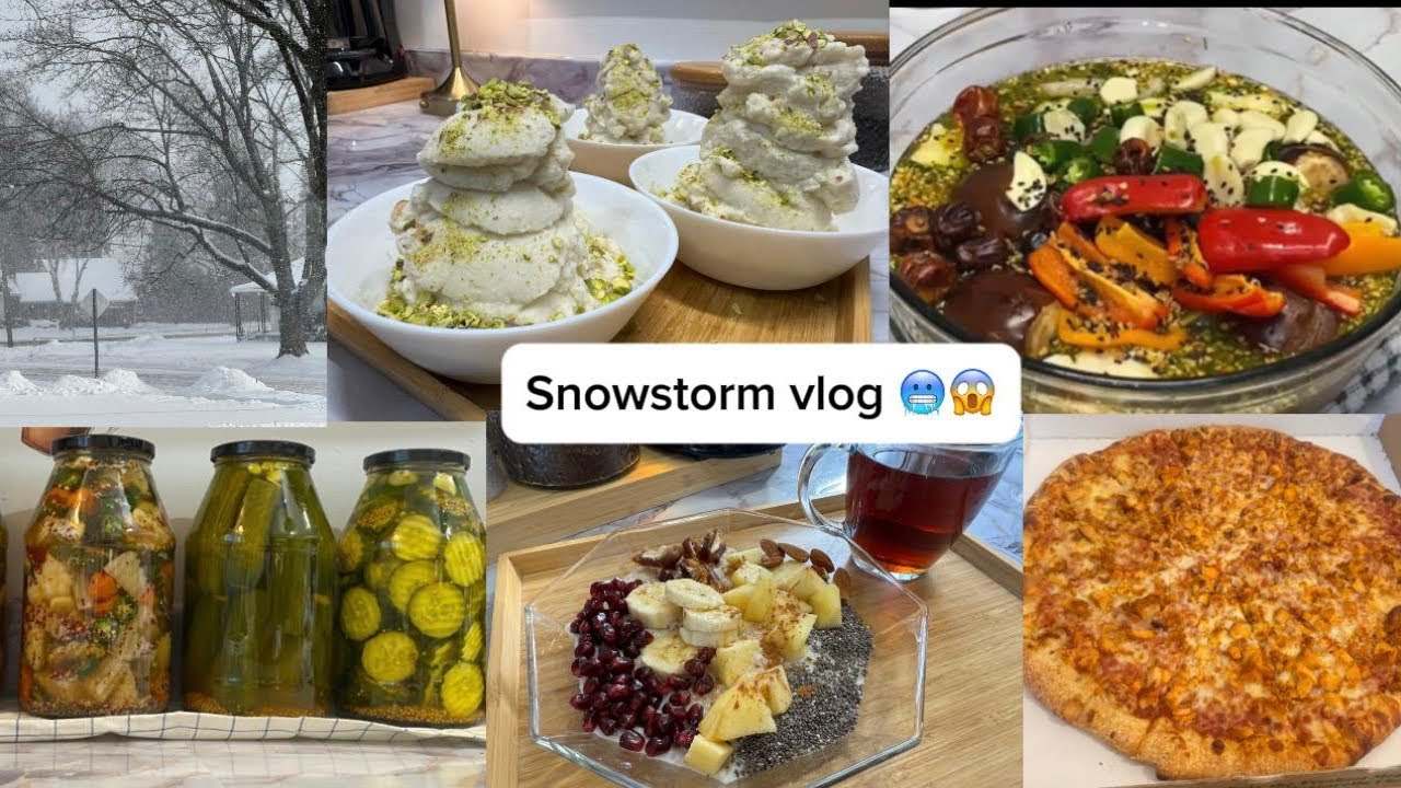Silent Vlog |Cozy Winter Day in the us❄️Snowstorm| Afghani, pakistani Pickle |sheeryakh ice cream