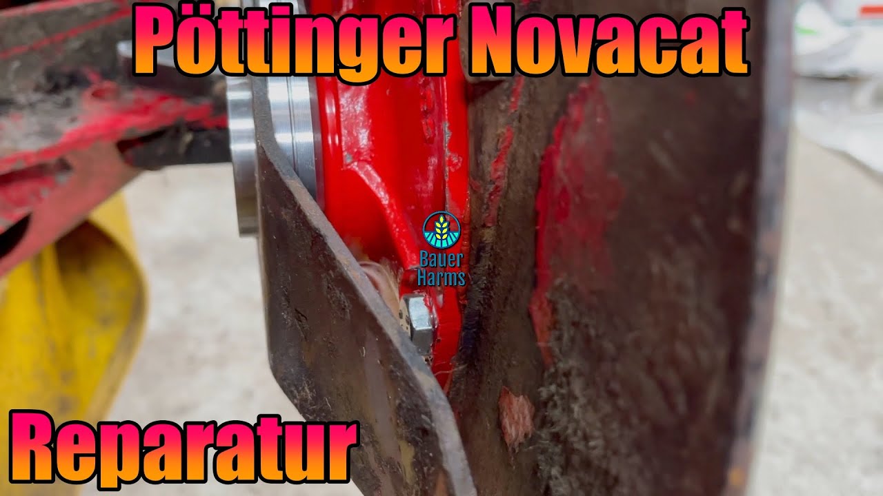 Reparatur des Balkeneinganges am Poettinger Novacat X8 ED Mähwerk