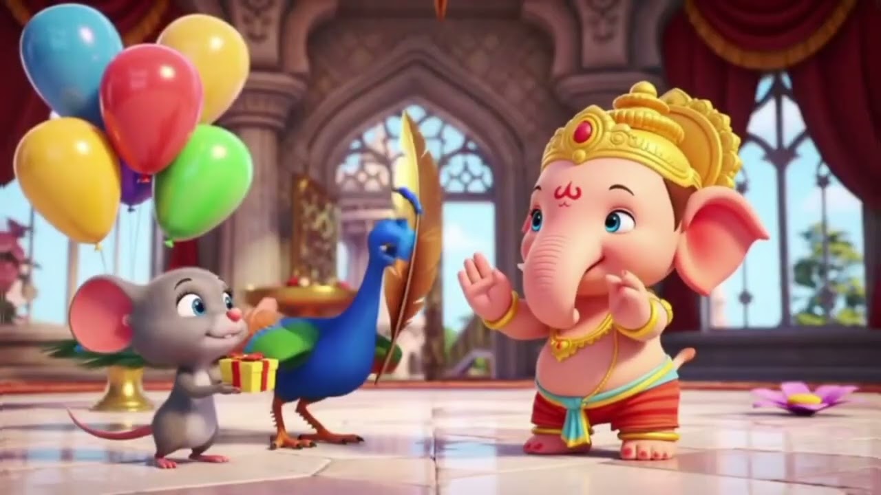 Little Ganesh Birthday Song 🎉 | Kailash Parvat Cartoon Story | Kids Devotional