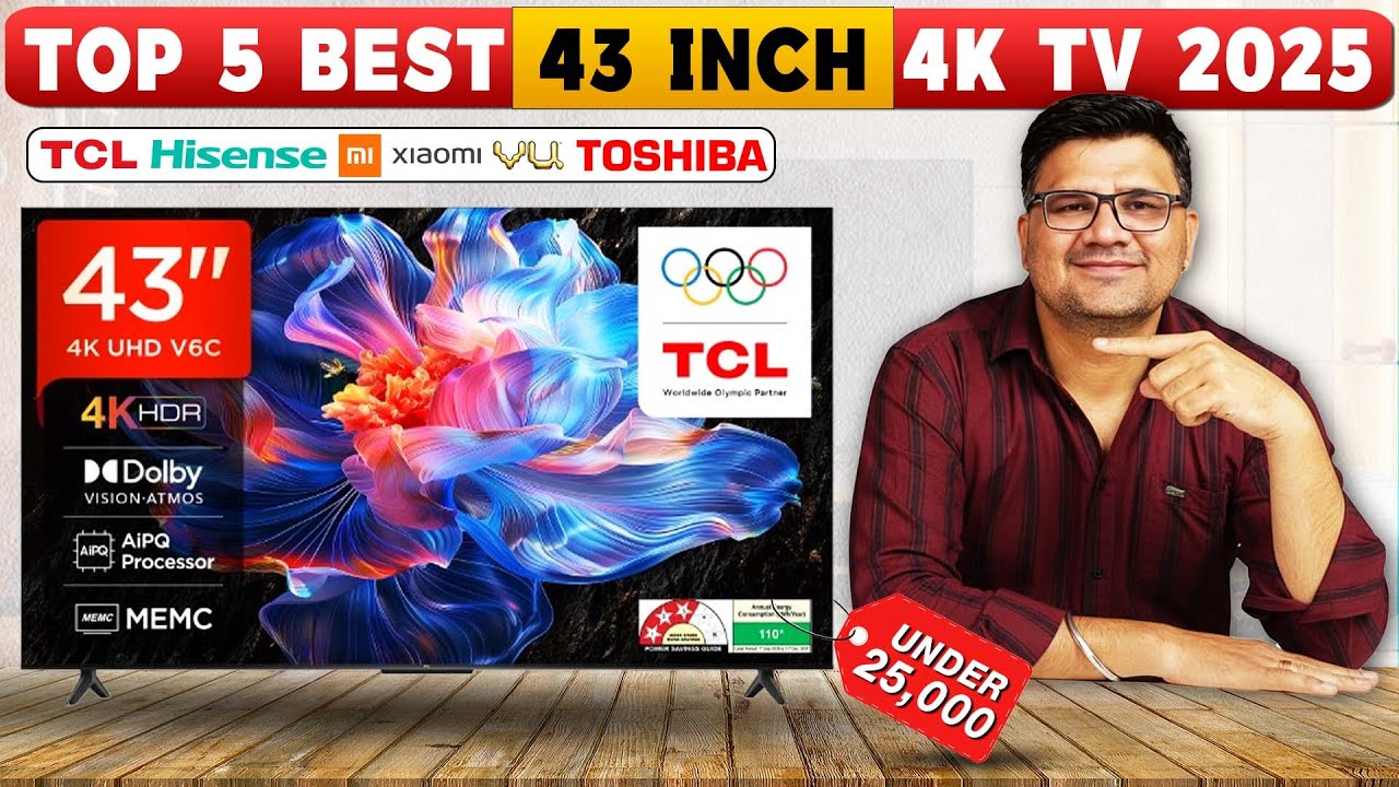 Top 5 Best 43 Inch TV 2025⚡Best TV under 25000 ⚡Best QLED TV 43 INCH