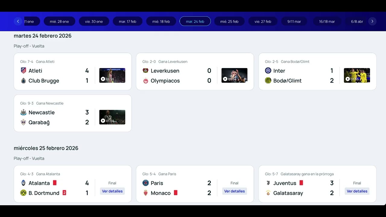 UEFA Champions League: Playoffs 2025-2026 Second Leg