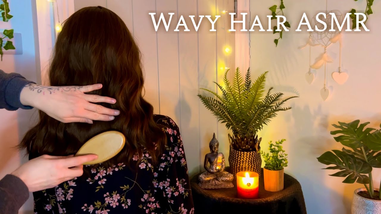 ASMR Relaxing Wavy Hair Pampering | Brushing, Parting, Placing & Pulling | Gentle Whisper For Sleep