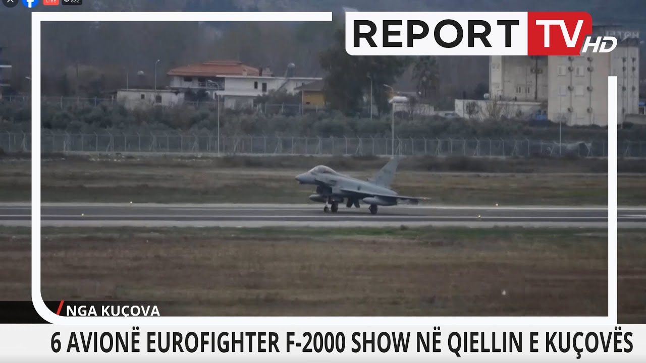 Hapet baza ajrore e NATO-s, 6 avionë EuroFighter F-2000 show në qiellin e Kuçovës