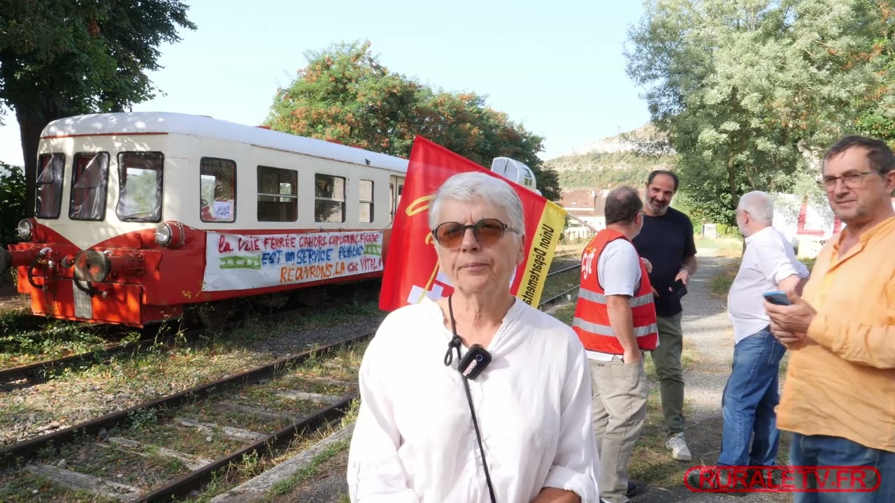 Chaîne Ruraletv.fr Déferrement de la ligne de train Cahors Capdenac . Les opposants sont sur place.