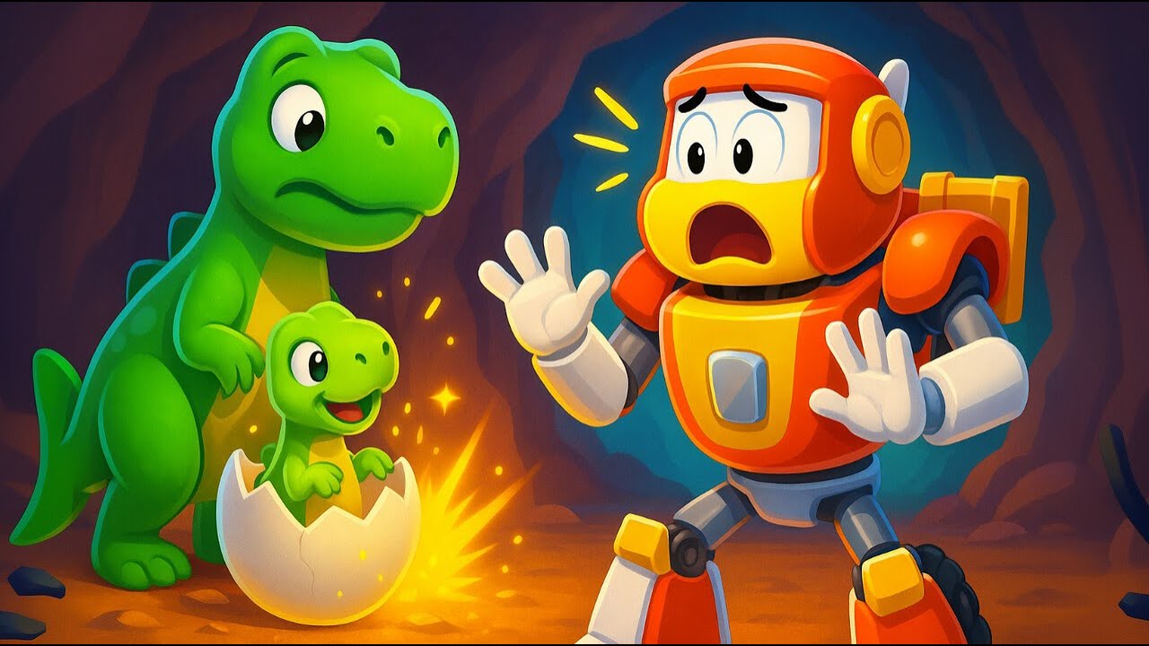 🦖 Held-Roboter-Polizeiauto hilft Baby-Dino, seine Familie zu finden 🚔 | Robofuse
