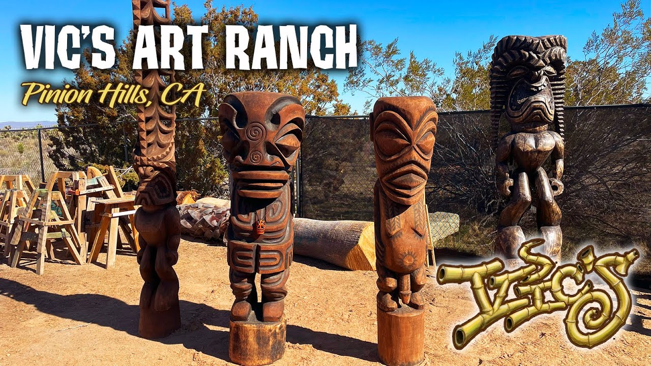 Watch TIKI CARVER Vic Hernandez create a MARQUESAN TIKI GOD from scratch at Vic's Art Ranch!