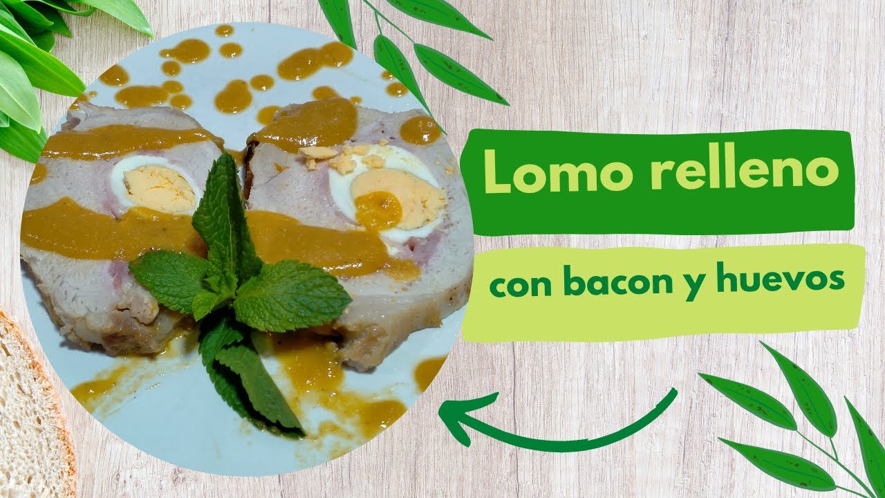 Irresistible Lomo de cerdo relleno en salsa.