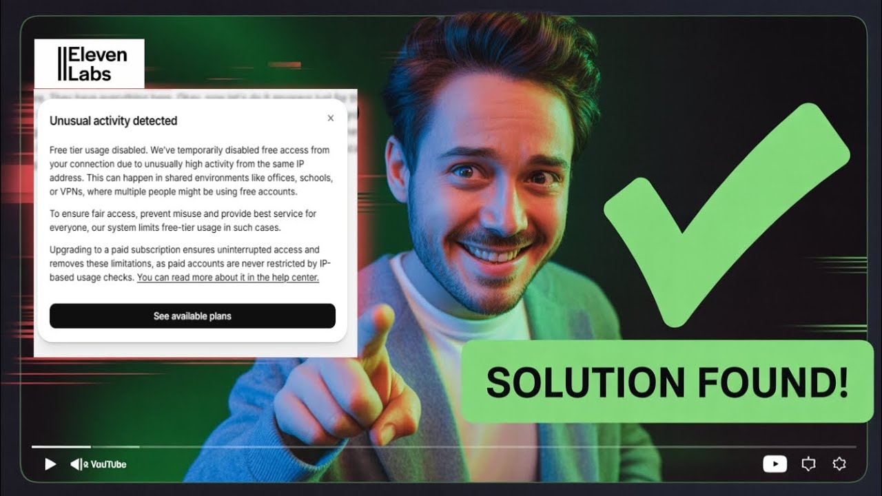 ElevenLabs Unusual Activity Detected ❌ | Problem FIXED ✅ (100% Working)