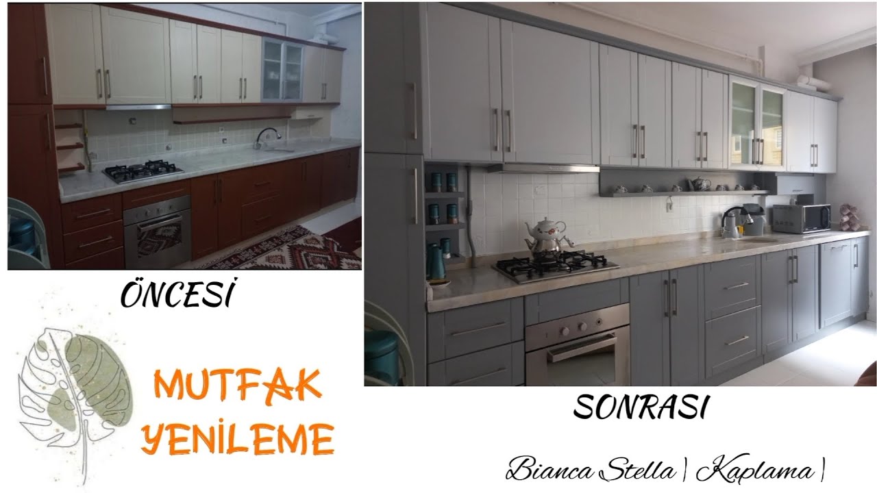 Bianca Stella | Mutfak Dolabı Boyama | Kaplama Nasıl S&ouml;k&uuml;l&uuml;r | Mutfak D&ouml;n&uuml;ş&uuml;m&uuml; | Kitchen Cupboard