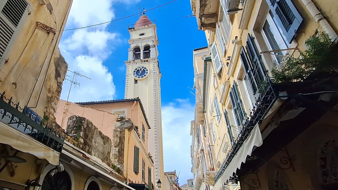 Corfu Mega Walk 🇬🇷  City Centre & Traditional Neighborhoods (4K Walking Tour)