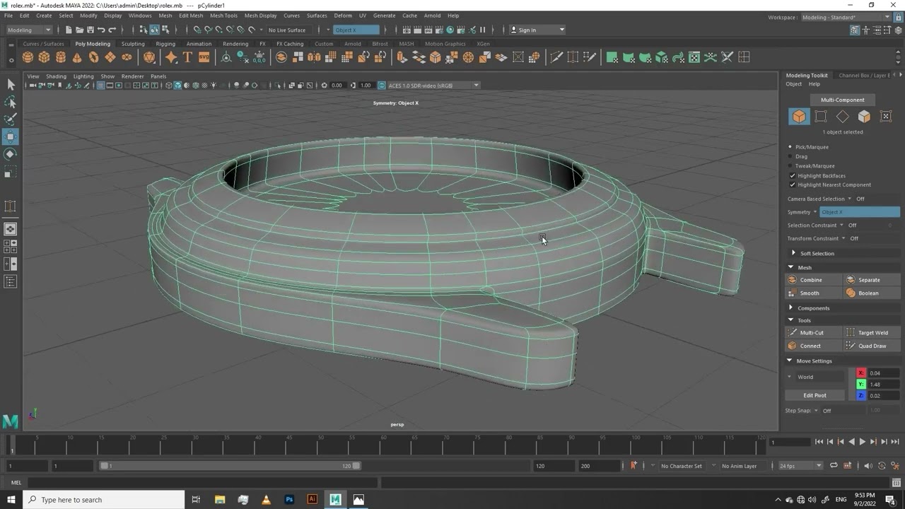 How to create watch ⌚️ Part 1| ROLEX | maya toturial